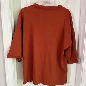 Zara Rust mid Sleeve Women's Top